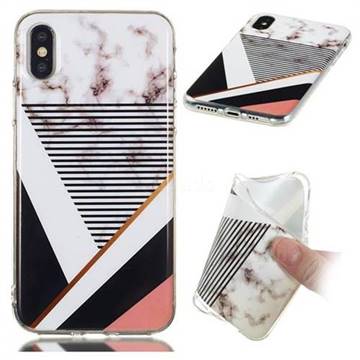 Pinstripe Soft TPU Marble Pattern Phone Case for iPhone XS / iPhone X(5.8 inch)
