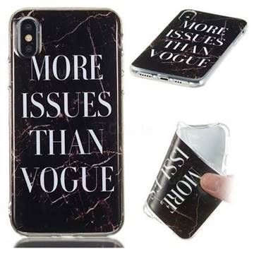 Stylish Black Soft TPU Marble Pattern Phone Case for iPhone XS / iPhone X(5.8 inch)