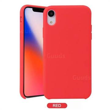 Howmak Slim Liquid Silicone Rubber Shockproof Phone Case Cover for iPhone XS / iPhone X(5.8 inch) - Red