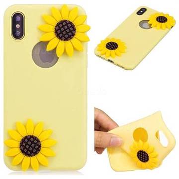 Yellow Sunflower Soft 3D Silicone Case for iPhone XS / iPhone X(5.8 inch)