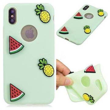 Watermelon Pineapple Soft 3D Silicone Case for iPhone XS / iPhone X(5.8 inch)