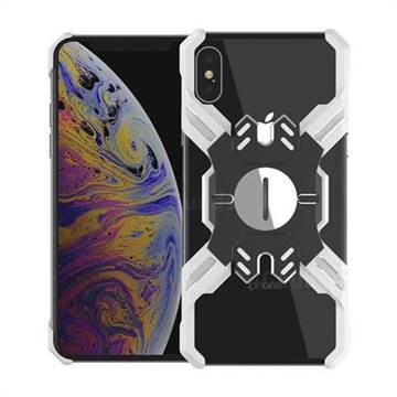 Heroes All Metal Frame Coin Kickstand Car Magnetic Bumper Phone Case for iPhone XS / iPhone X(5.8 inch) - Silver