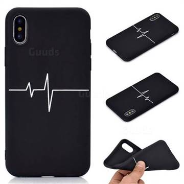 Electrocardiogram Chalk Drawing Matte Black TPU Phone Cover for iPhone XS / iPhone X(5.8 inch)
