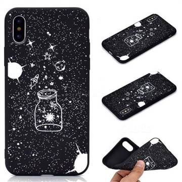 Travel The Universe Chalk Drawing Matte Black TPU Phone Cover for iPhone XS / iPhone X(5.8 inch)