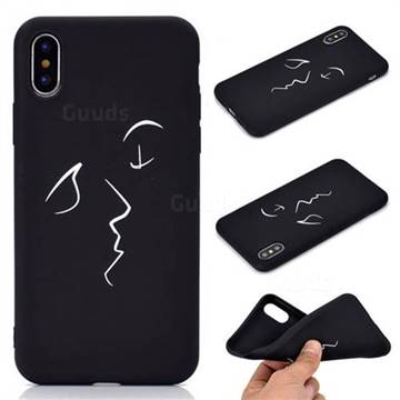 Smiley Chalk Drawing Matte Black TPU Phone Cover for iPhone XS / iPhone X(5.8 inch)