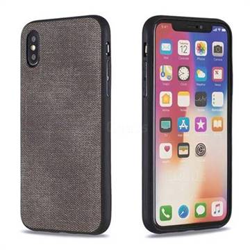 Canvas Cloth Coated Soft Phone Cover for iPhone XS / iPhone X(5.8 inch) - Dark Gray