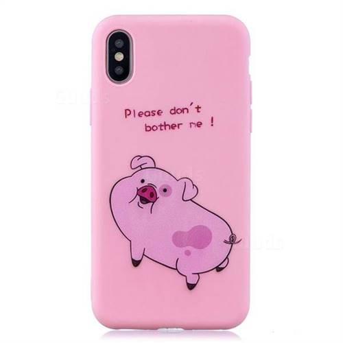 Pink Cute Pig Soft Kiss Candy Hand Strap Silicone Case for iPhone XS iPhone X 5.8 inch