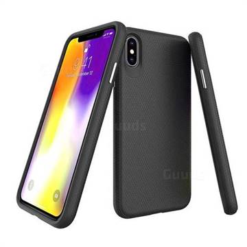 Triangle Texture Shockproof Hybrid Rugged Armor Defender Phone Case for iPhone XS / iPhone X(5.8 inch) - Black