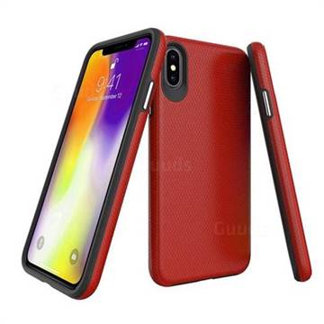 Triangle Texture Shockproof Hybrid Rugged Armor Defender Phone Case for iPhone XS / iPhone X(5.8 inch) - Red