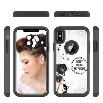 Cute Kittens Shock Absorbing Hybrid Defender Rugged Phone Case Cover for iPhone XS / iPhone X(5.8 inch)