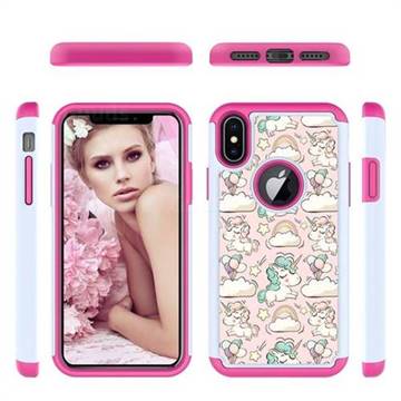 Pink Pony Shock Absorbing Hybrid Defender Rugged Phone Case Cover for iPhone XS / iPhone X(5.8 inch)