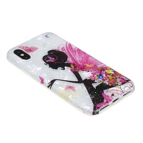 Flower Butterfly Girl Shell Pattern Clear Bumper Glossy Rubber