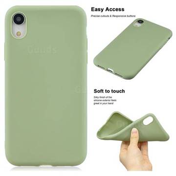 Soft Matte Silicone Phone Cover for iPhone XS / iPhone X(5.8 inch) - Bean Green