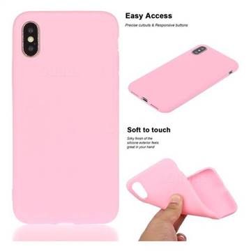 Soft Matte Silicone Phone Cover for iPhone XS / iPhone X(5.8 inch) - Rose Red