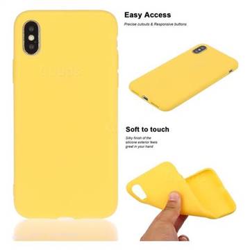 Soft Matte Silicone Phone Cover for iPhone XS / iPhone X(5.8 inch) - Yellow