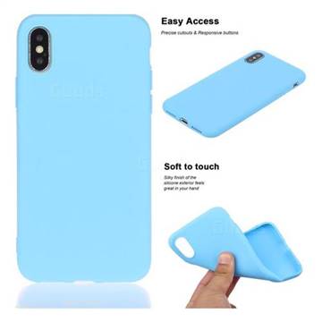 Soft Matte Silicone Phone Cover for iPhone XS / iPhone X(5.8 inch) - Sky Blue