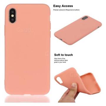 Soft Matte Silicone Phone Cover for iPhone XS / iPhone X(5.8 inch) - Coral Orange
