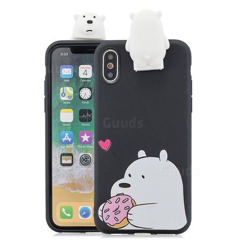 Big White Bear Soft 3D Climbing Doll Stand Soft Case for iPhone XS / iPhone X(5.8 inch)
