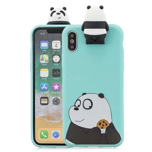 Striped Bear Soft 3D Climbing Doll Stand Soft Case for iPhone XS / iPhone X(5.8 inch)