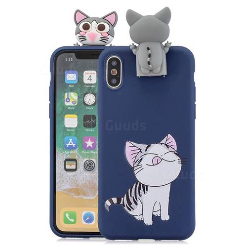 Grinning Cat Soft 3D Climbing Doll Stand Soft Case for iPhone XS / iPhone X(5.8 inch)