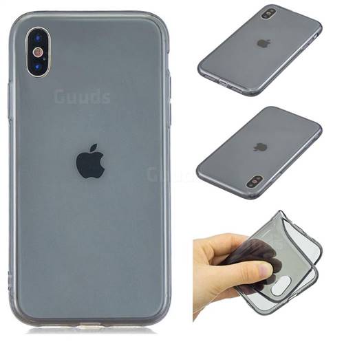 Transparent Jelly Mobile Phone Case for iPhone XS / iPhone X(5.8 inch) - Black