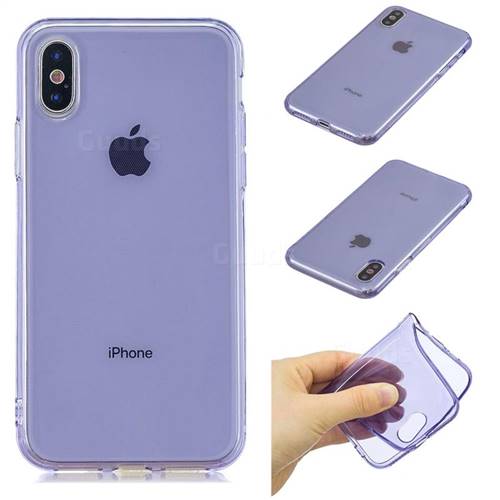 Transparent Jelly Mobile Phone Case for iPhone XS / iPhone X(5.8 inch) - Purple
