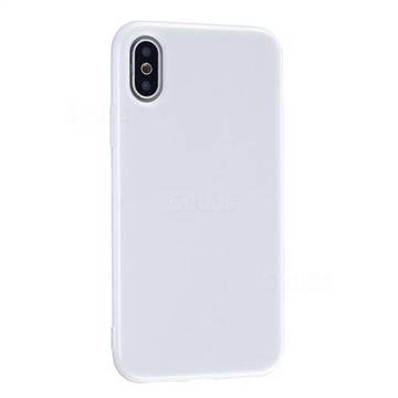 2mm Candy Soft Silicone Phone Case Cover for iPhone XS / iPhone X(5.8 inch) - White