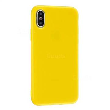 2mm Candy Soft Silicone Phone Case Cover for iPhone XS / iPhone X(5.8 inch) - Yellow