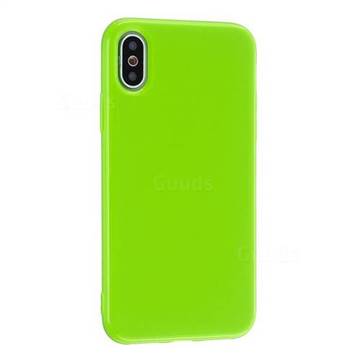 2mm Candy Soft Silicone Phone Case Cover for iPhone XS / iPhone X(5.8 inch) - Bright Green