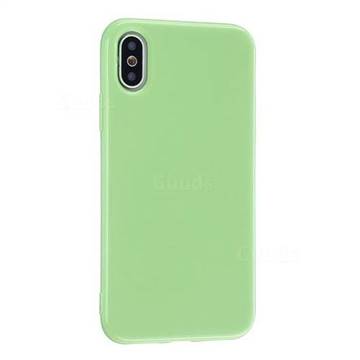 2mm Candy Soft Silicone Phone Case Cover for iPhone XS / iPhone X(5.8 inch) - Light green