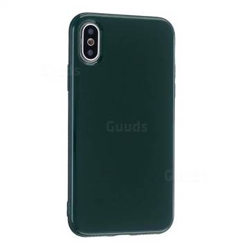 2mm Candy Soft Silicone Phone Case Cover for iPhone XS / iPhone X(5.8 inch) - Emerald