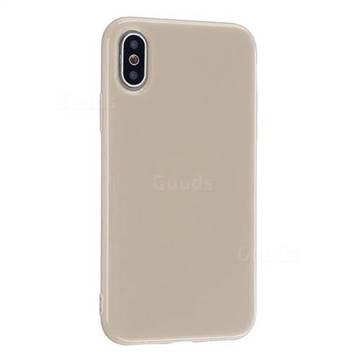 2mm Candy Soft Silicone Phone Case Cover for iPhone XS / iPhone X(5.8 inch) - Khaki