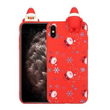 Snowflakes Gloves Christmas Xmax Soft 3D Doll Silicone Case for iPhone XS / iPhone X(5.8 inch)