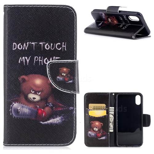 Chainsaw Bear Leather Wallet Case for iPhone XS / X / 10 (5.8 inch)