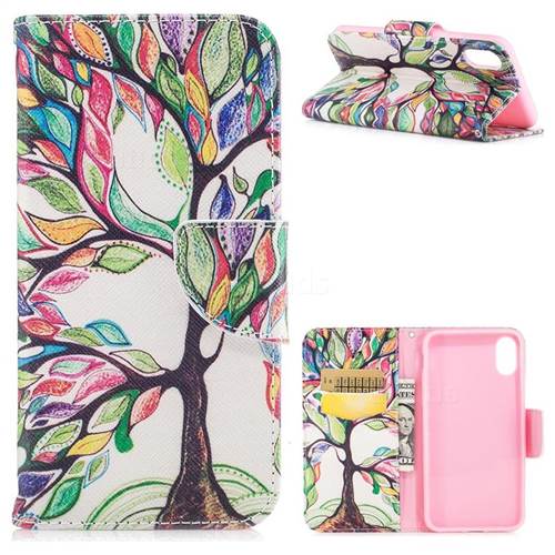 The Tree of Life Leather Wallet Case for iPhone XS / X / 10 (5.8 inch)