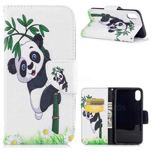 Bamboo Panda Leather Wallet Case for iPhone XS / X / 10 (5.8 inch)