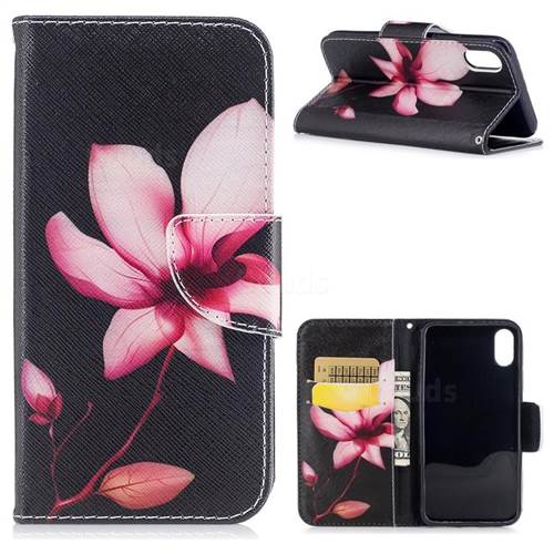 Lotus Flower Leather Wallet Case for iPhone XS / X / 10 (5.8 inch)