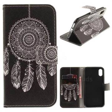 Black Wind Chimes PU Leather Wallet Case for iPhone XS / X / 10 (5.8 inch)