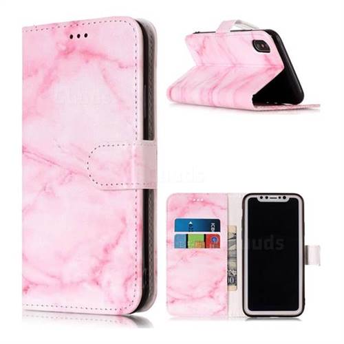 Pink Marble PU Leather Wallet Case for iPhone XS / X / 10 (5.8 inch)