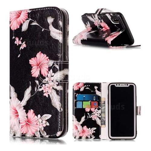 Azalea Flower PU Leather Wallet Case for iPhone XS / X / 10 (5.8 inch)