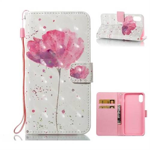 Watercolor 3D Painted Leather Wallet Case for iPhone XS / X / 10 (5.8 inch)
