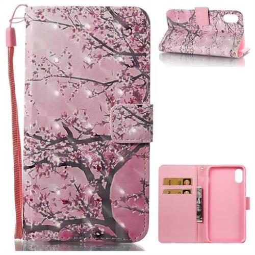 Cherry Tree 3D Painted Leather Wallet Case for iPhone XS / X / 10 (5.8 inch)