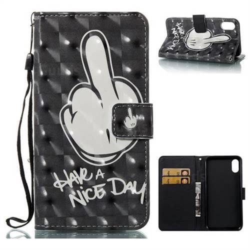 Have a Nice Day 3D Painted Leather Wallet Case for iPhone XS / X / 10 (5.8 inch)