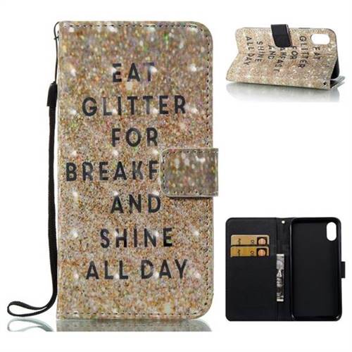 Shine All Day 3D Painted Leather Wallet Case for iPhone XS / X / 10 (5.8 inch)