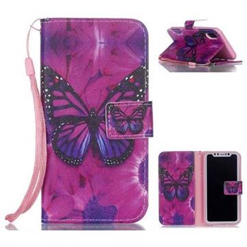 Black Butterfly Leather Wallet Phone Case for iPhone XS / X / 10 (5.8 inch)