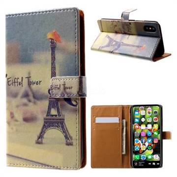 Eiffel Tower Leather Wallet Case for iPhone XS / X / 10 (5.8 inch)