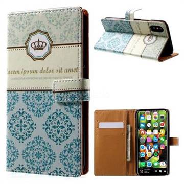 Crown Moroccan Leather Wallet Case for iPhone XS / X / 10 (5.8 inch)
