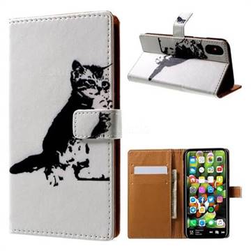 Cute Cat Leather Wallet Case for iPhone XS / X / 10 (5.8 inch)