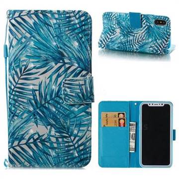 Banana Leaves 3D Painted Leather Wallet Case for iPhone XS / X / 10 (5.8 inch)