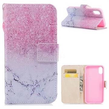 Marble Powder PU Leather Wallet Case for iPhone XS / X / 10 (5.8 inch)
